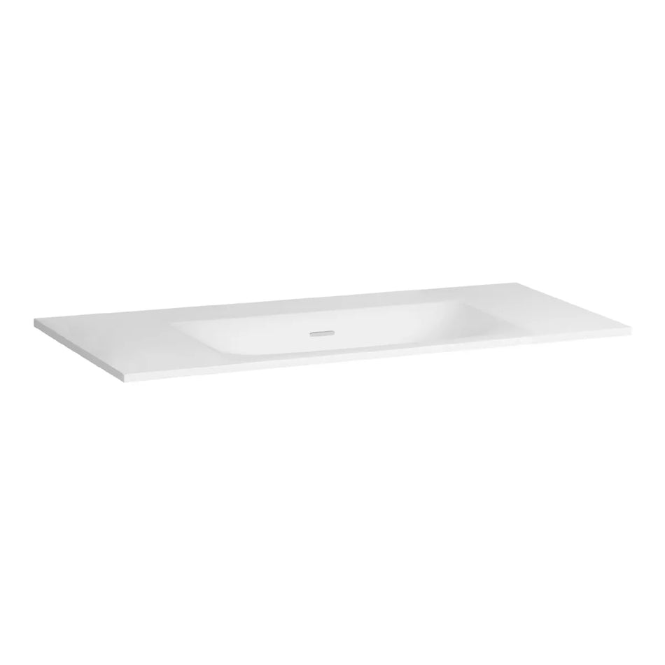BRAUER Glacier wastafel 100x46cm - 1 wasbak - 0 of 1 kraangat - fine stone - hoogglans wit of mat wit