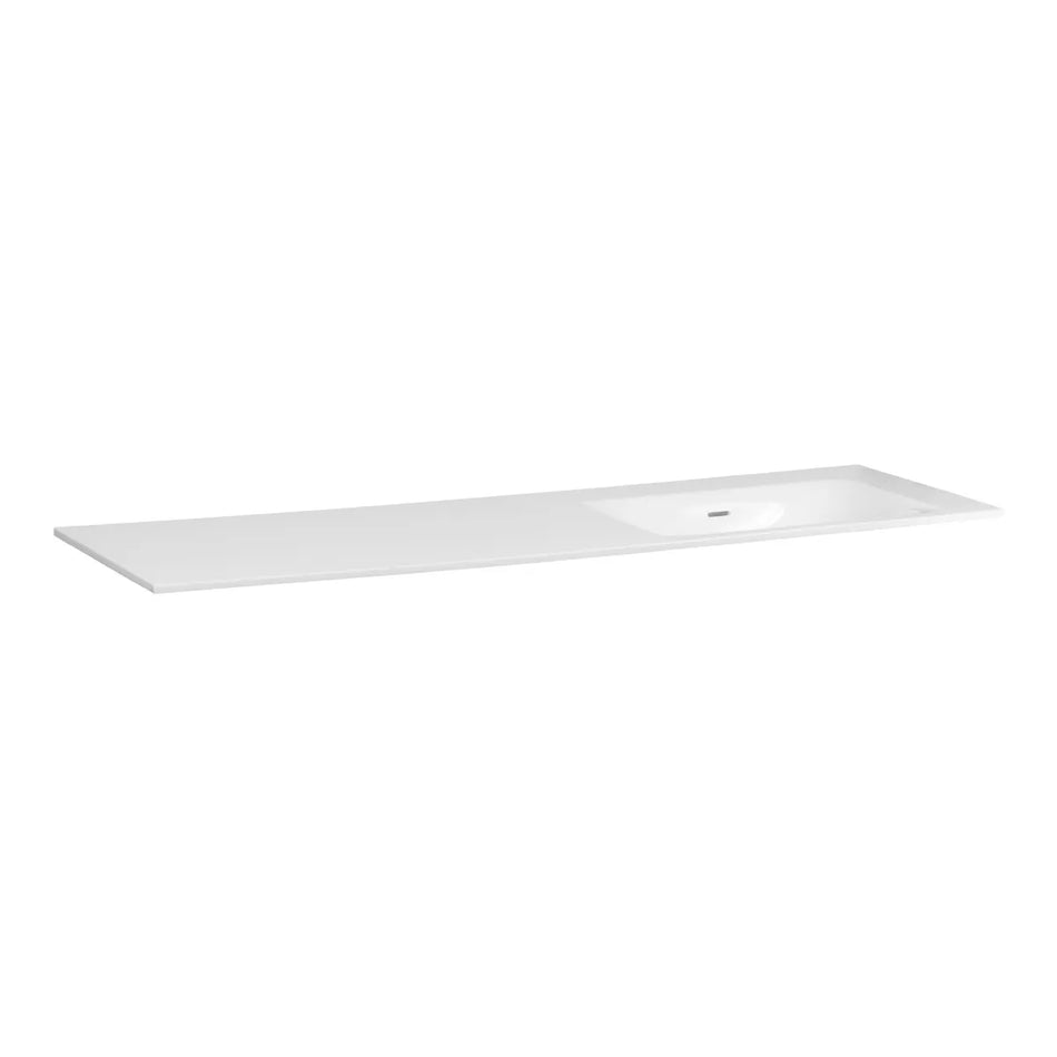 BRAUER Glacier wastafel 160x46cm - enkel of dubbele wasbak - 0 of 1 kraangat - fine stone - hoogglans wit of mat wit