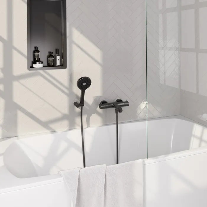 Brauer carving thermostatische opbouw badkraan - wandhouder - verkrijgbaar in 6 kleuren
