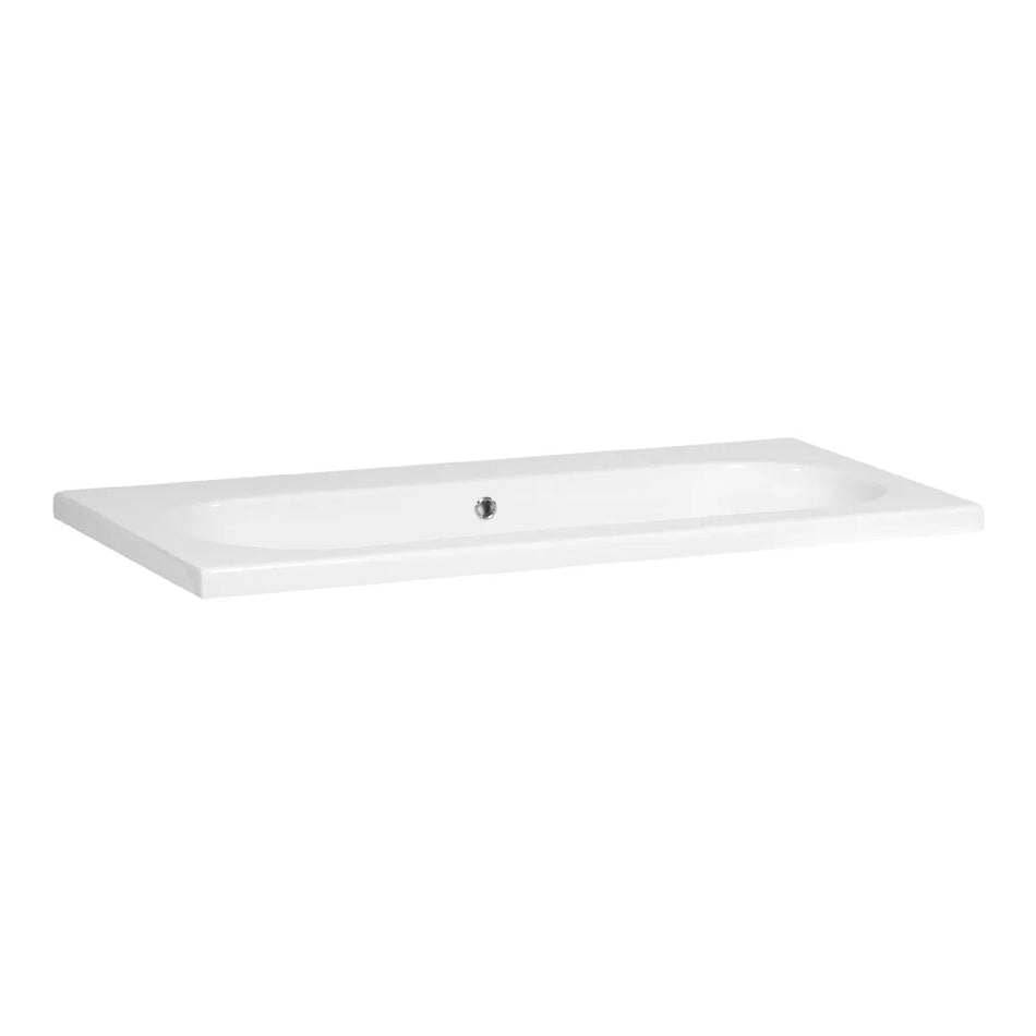 BRAUER Moon wastafel 100x46cm - 1 wasbak - 0 t/m 2 kraangat - keramiek - hoogglans wit