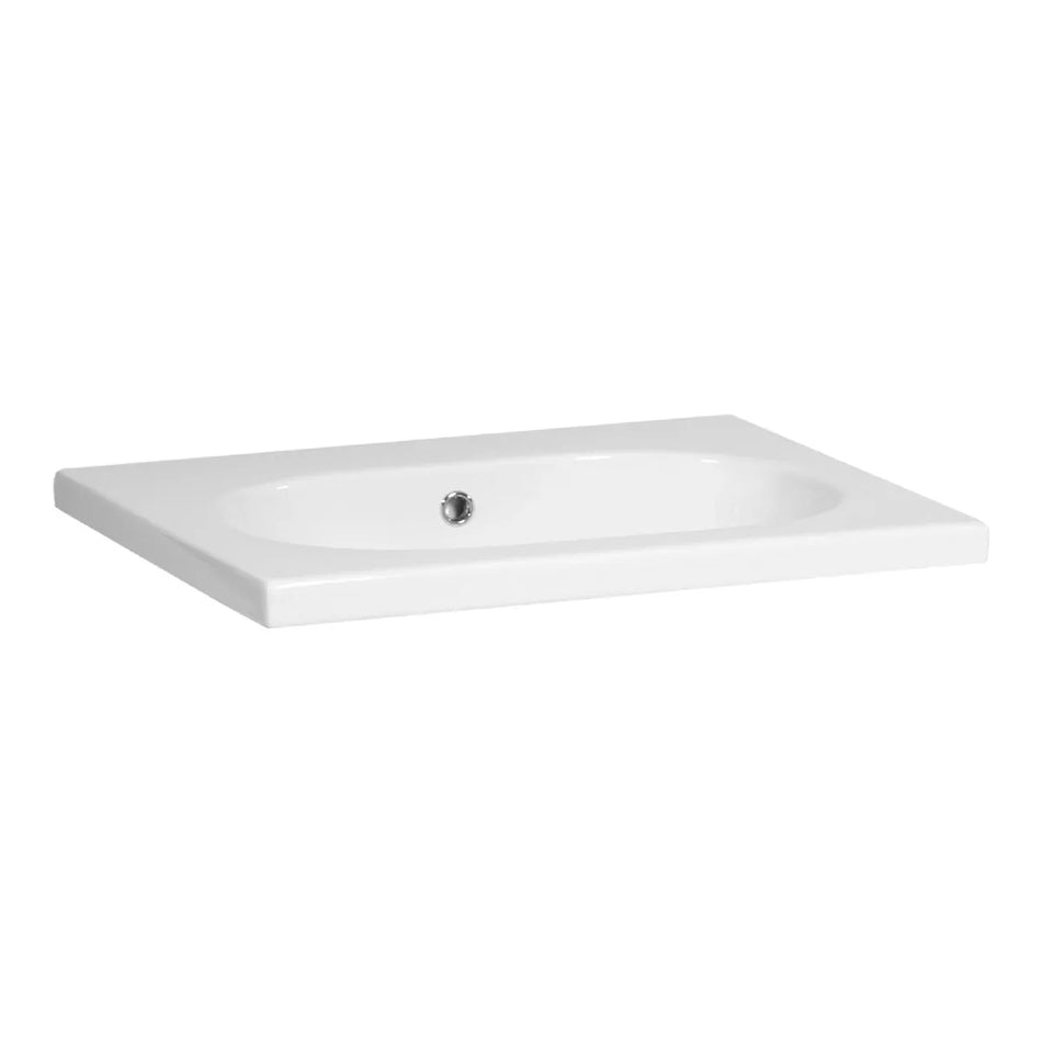 BRAUER Moon wastafel 60x46cm - 1 wasbak - 0 t/m 2 kraangat - keramiek - hoogglans wit