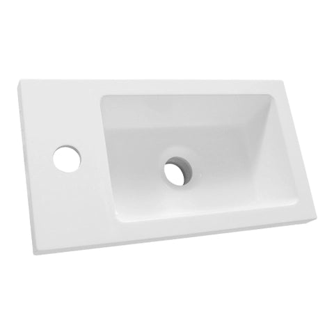 Brauer - Solar slim opbouw met kraangat - Mineraalmarmer - Glanzend wit