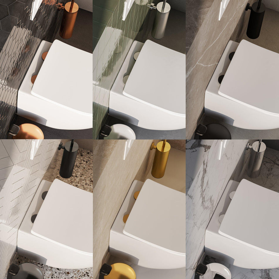 BRAUER Tornado Hangend toilet - incl. bril met bevestigingen in zes beschikbare kleuren - Keramiek - Wit