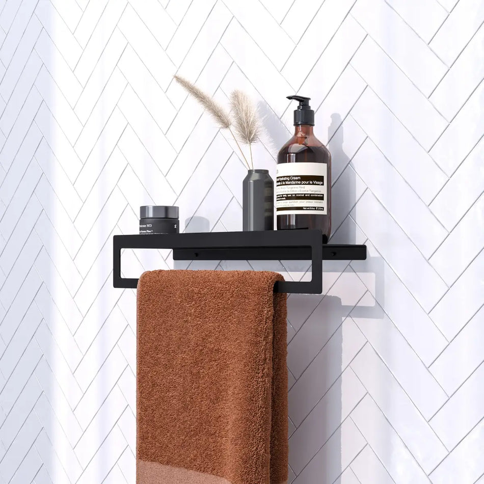Brauer Black Edition handdoekrek met planchet mat zwart