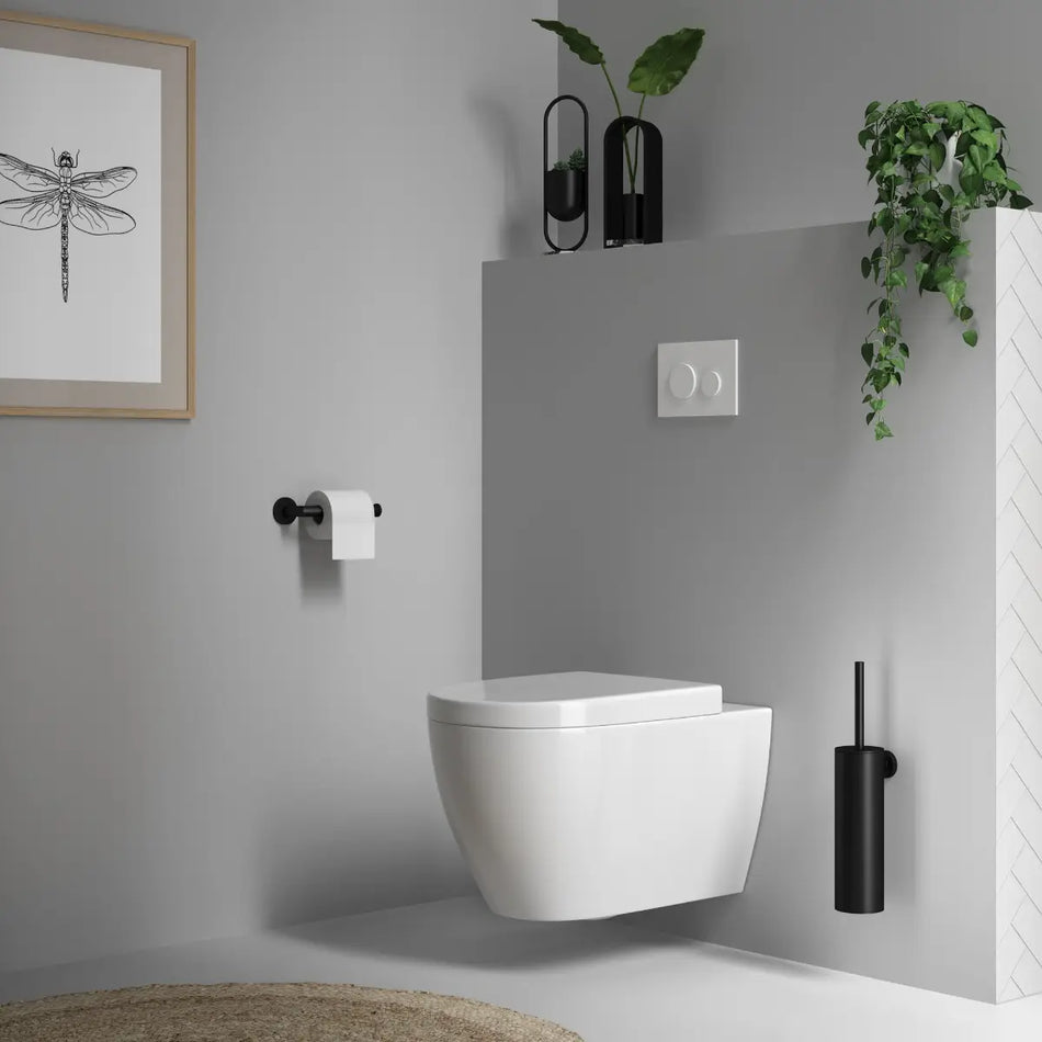 Brauer Black Edition toiletborstelset mat zwart
