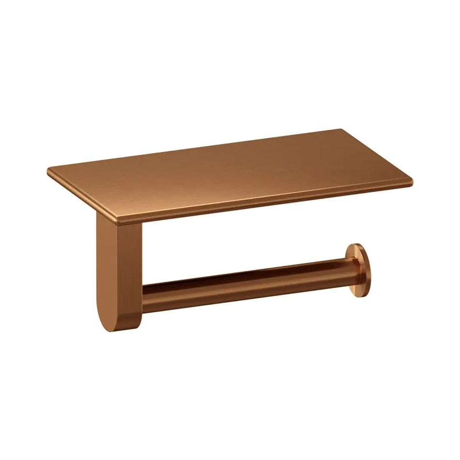 Brauer Copper Edition toiletrolhouder met planchet koper geborsteld PVD