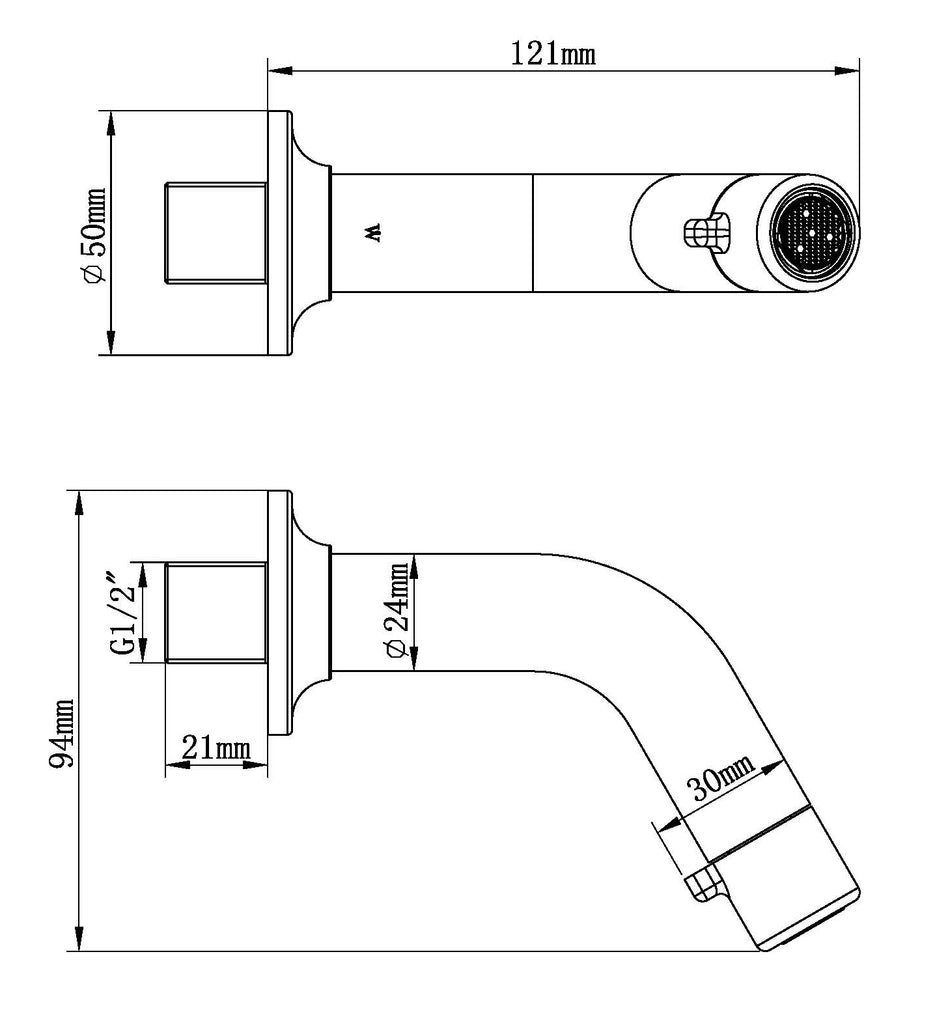 Sophia fonteinkraan met muurbevestiging 1/2" chroom
