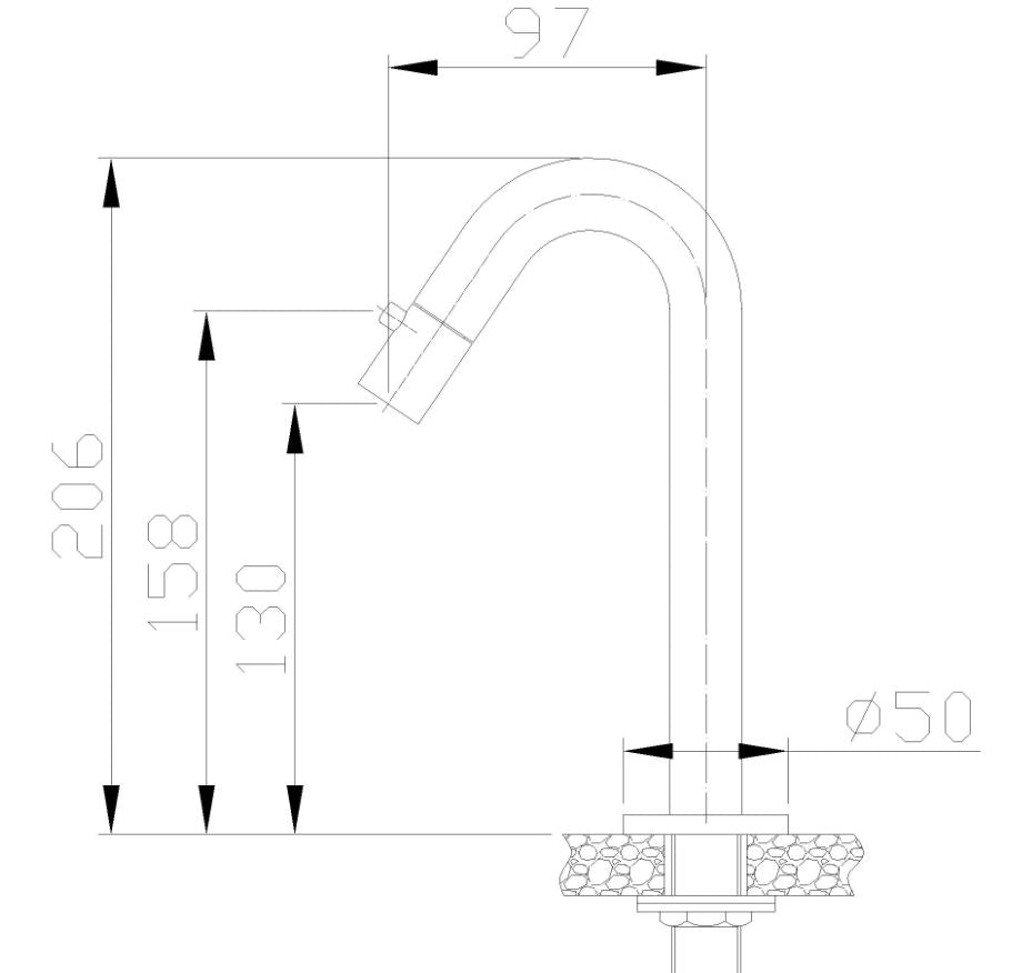 Metro fonteinkraan 1/2" chroom