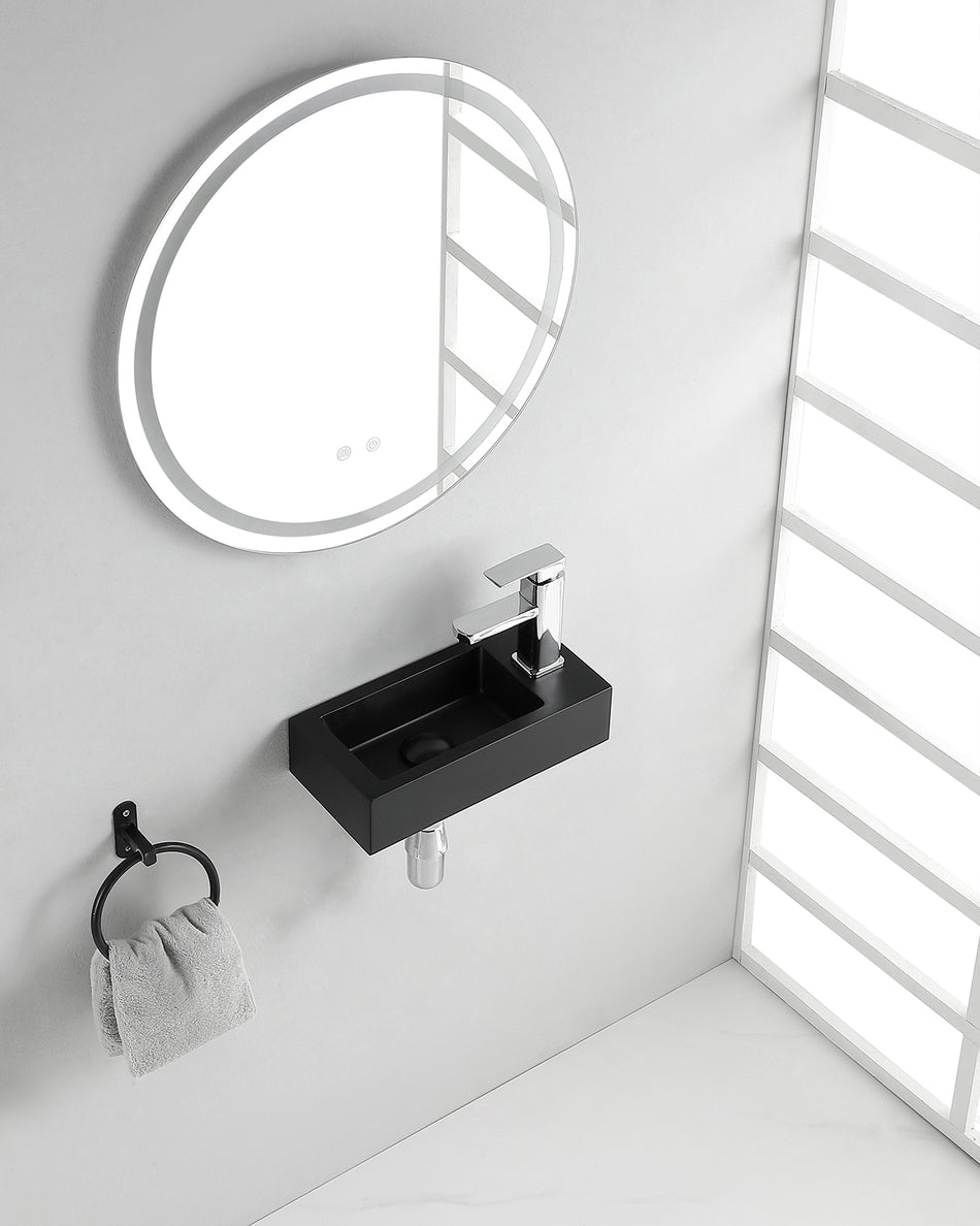 Rhea S mini fontein rechts - 36,5 x 18 x 9 cm - quartz