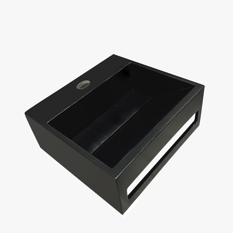 Julia fontein - 30 x 28 x 12,5 cm - Solid surface - Mat zwart